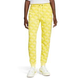 Nike Sportswear Yellow Logo Printed Fleece Mid Rise Jogger Sweatpants Neon WM XS